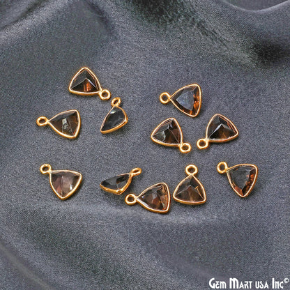 Trillion 8mm Brilliant Cut Gold Plated Bezel Single Bail Gemstone Connector