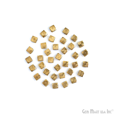 Brass Cube Spacer Beads Charms, Gold Spiral Design, Custom Pendant, Necklace, Earring Making Supply, Loose Craft supply bulk lot