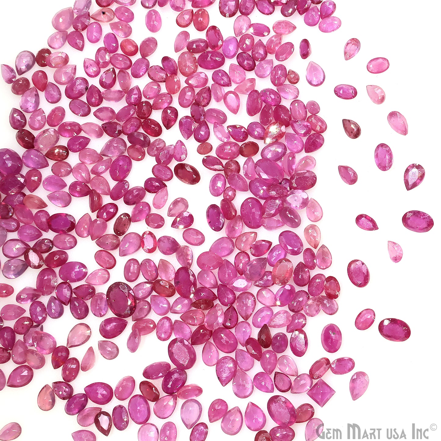 Ruby Wholesale Gemstones, 100% Natural Precious Gems, Pink Faceted Loose Gems, 6-9mm, Mix, 10 Carats