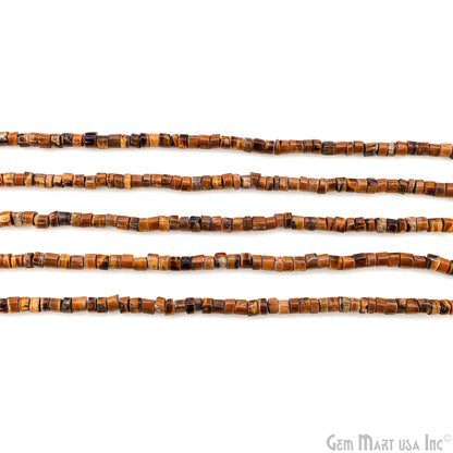Tiger Eye Smooth Tyre Drilled Beads 5-6mm Waist Beads, Rondelle Bead Strand 14 Inch