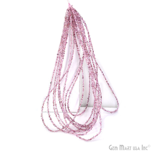 Pink Herkimer Diamond Crystal 2-3mm Free Form Uncut Beads 16" Strand