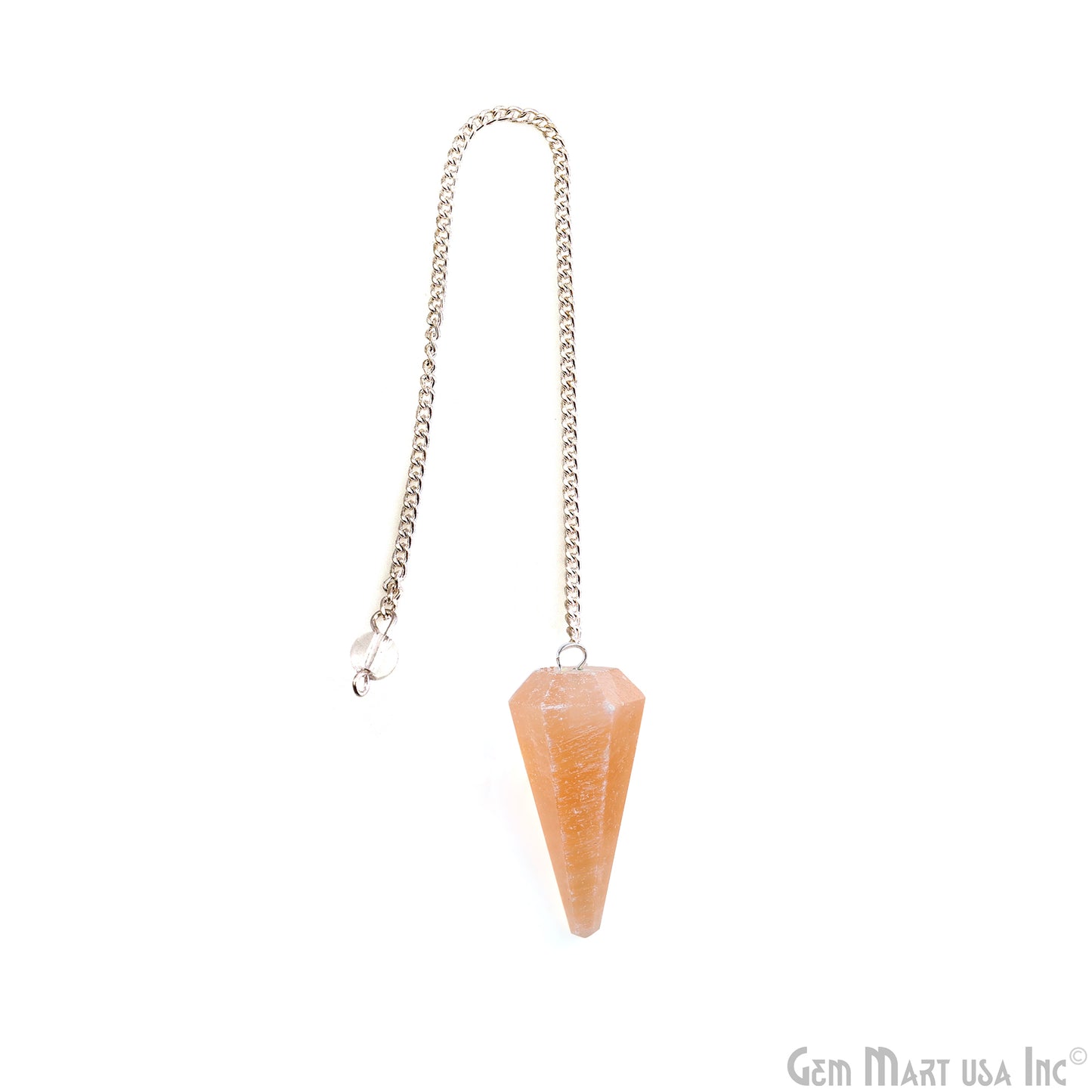 Healing Dowsing Pendulum Pendant & Silver Plated Chain (Pick  Your Gemstone)