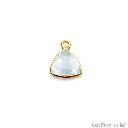 Trillion 16mm Single Bail Gold Bezel Gemstone Connector