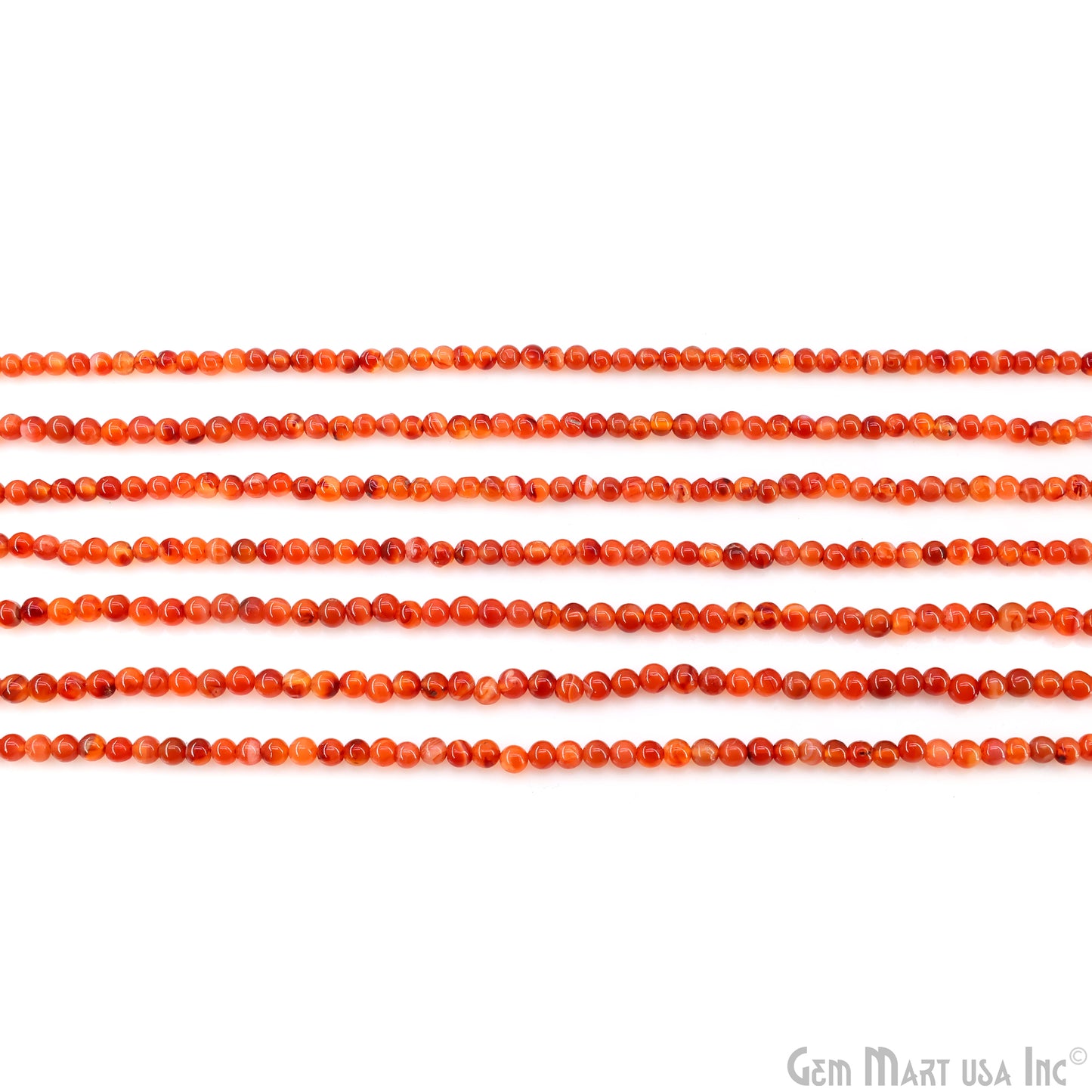 Carnelian Smooth Round Drilled Beads 4-5mm Waist Beads, Rondelle Bead Strand 13 Inch