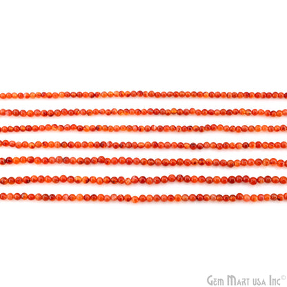 Carnelian Smooth Round Drilled Beads 4-5mm Waist Beads, Rondelle Bead Strand 13 Inch