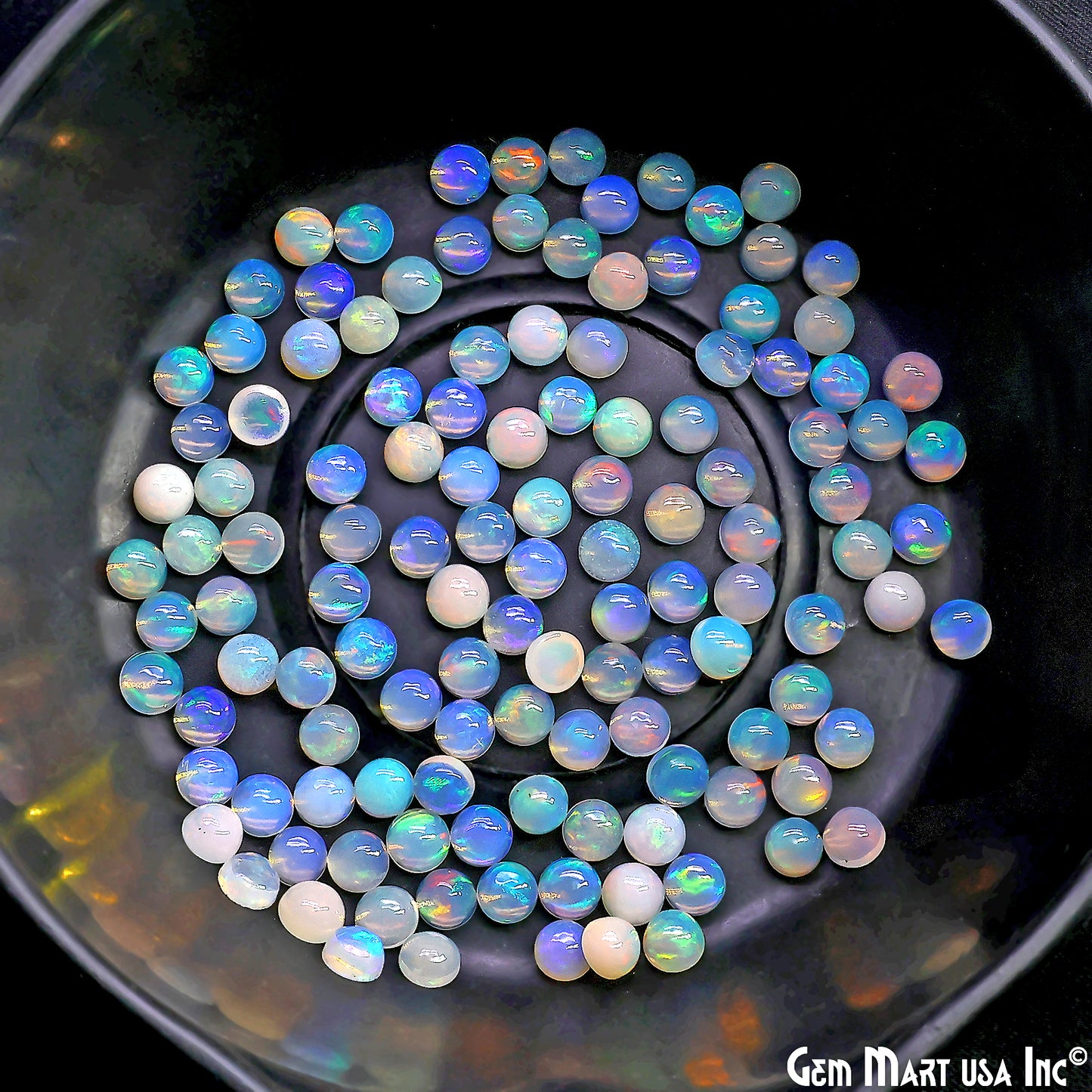 Ethiopian Opal Wholesale Gemstones, 100% Natural Precious Gems, White Cabochons Loose Gems, 5mm, Round, 10PC