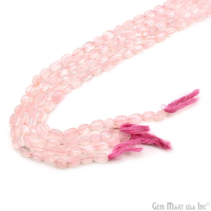 Rose Quartz Tumble Beads Free Form Drilled Beads 9-13X6-7mm Waist Beads, Rondelle Bead Strand 13 Inch