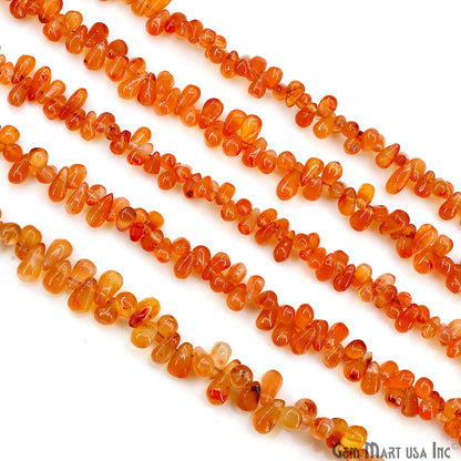 Carnelian Smooth Free Form Drilled Beads 3-4X5-7mm Waist Beads, Rondelle Bead Strand 13 Inch