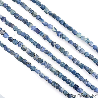 Sapphire Rough Beads, 9 Inch Gemstone Strands, Drilled Strung Briolette Beads, Free Form, 7x5mm