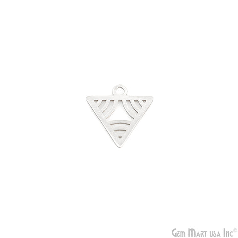 Triangle Shape Charm Laser Finding Silver Plated Charm For Bracelets & Pendants