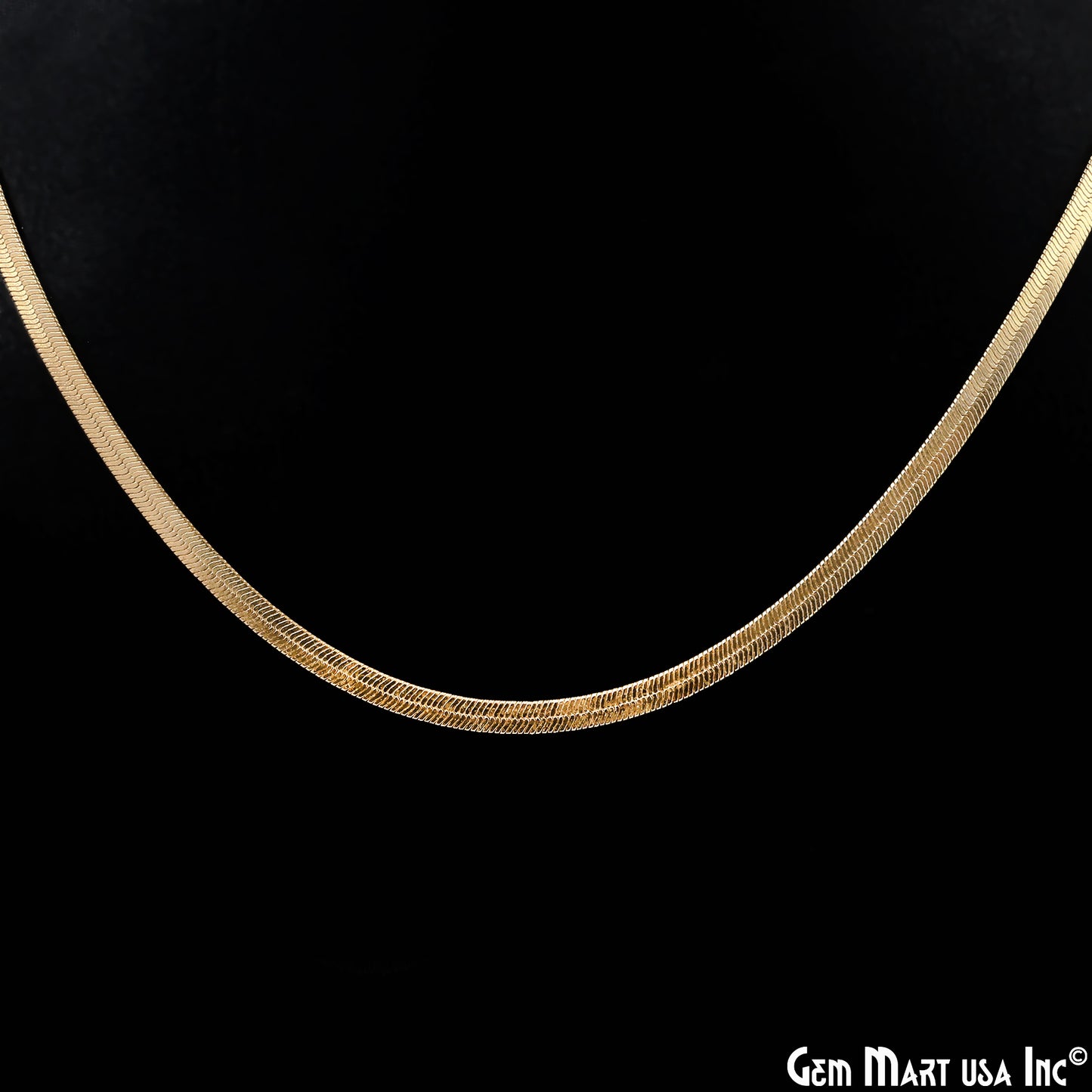 Gold Herringbone Minimalist Necklace 18 inch