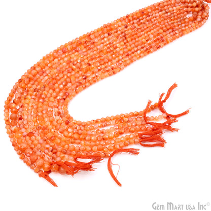 Shaded Carnelian Faceted Round Drilled Beads 5-7mm Waist Beads, Rondelle Bead Strand 13 Inch