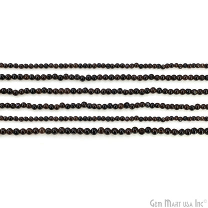 Black Spinel Smooth Round Drilled Beads 3-5mm Waist Beads, Rondelle Bead Strand 13 Inch