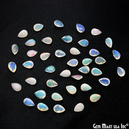 Ethiopian Opal Wholesale Gemstones, 100% Natural Precious Gems, Rainbow Cabochons Loose Gems, 6x9mm, Pears, 4PC