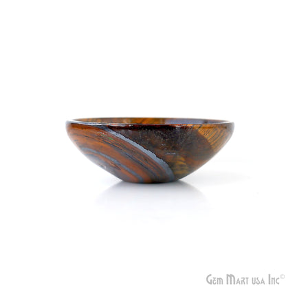 Natural Tiger Eye Mini Carved Gemstone Bowl Cup 2 inch