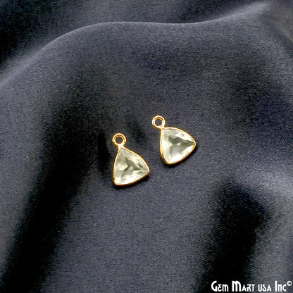 Trillion 8mm Brilliant Cut Gold Plated Bezel Single Bail Gemstone Connector