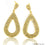 Gold Vermeil Studded With Micro Pave White Topaz 26x60mm Dangle Earring