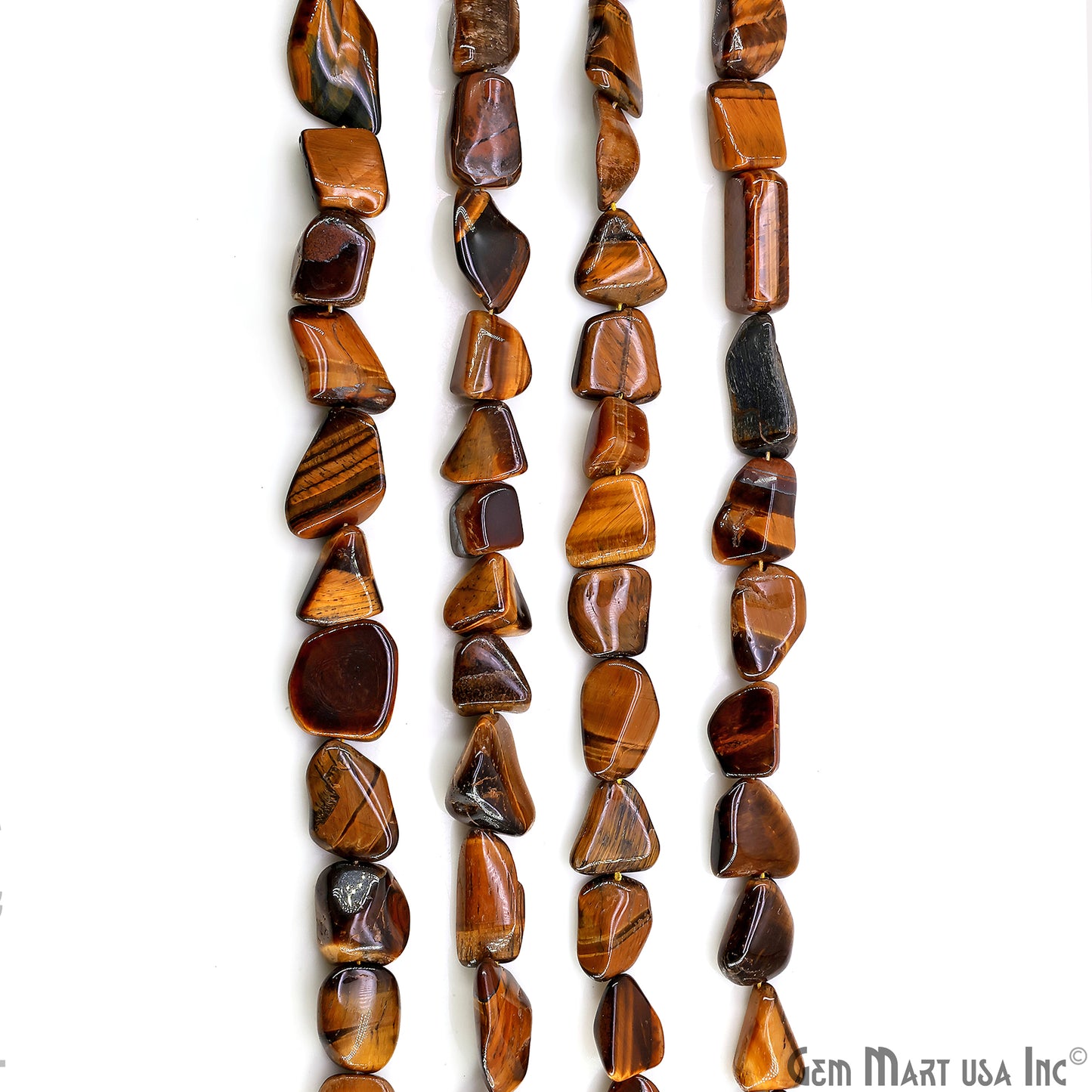 Tiger Eye Tumble Beads Free Form Drilled Beads 8-11X15-25mm Waist Beads, Rondelle Bead Strand 14 Inch