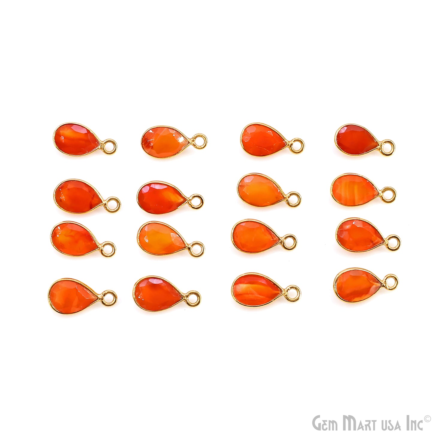 Pears 6x9mm Brilliant Cut Gold Plated Bezel Single Bail Gemstone Connector