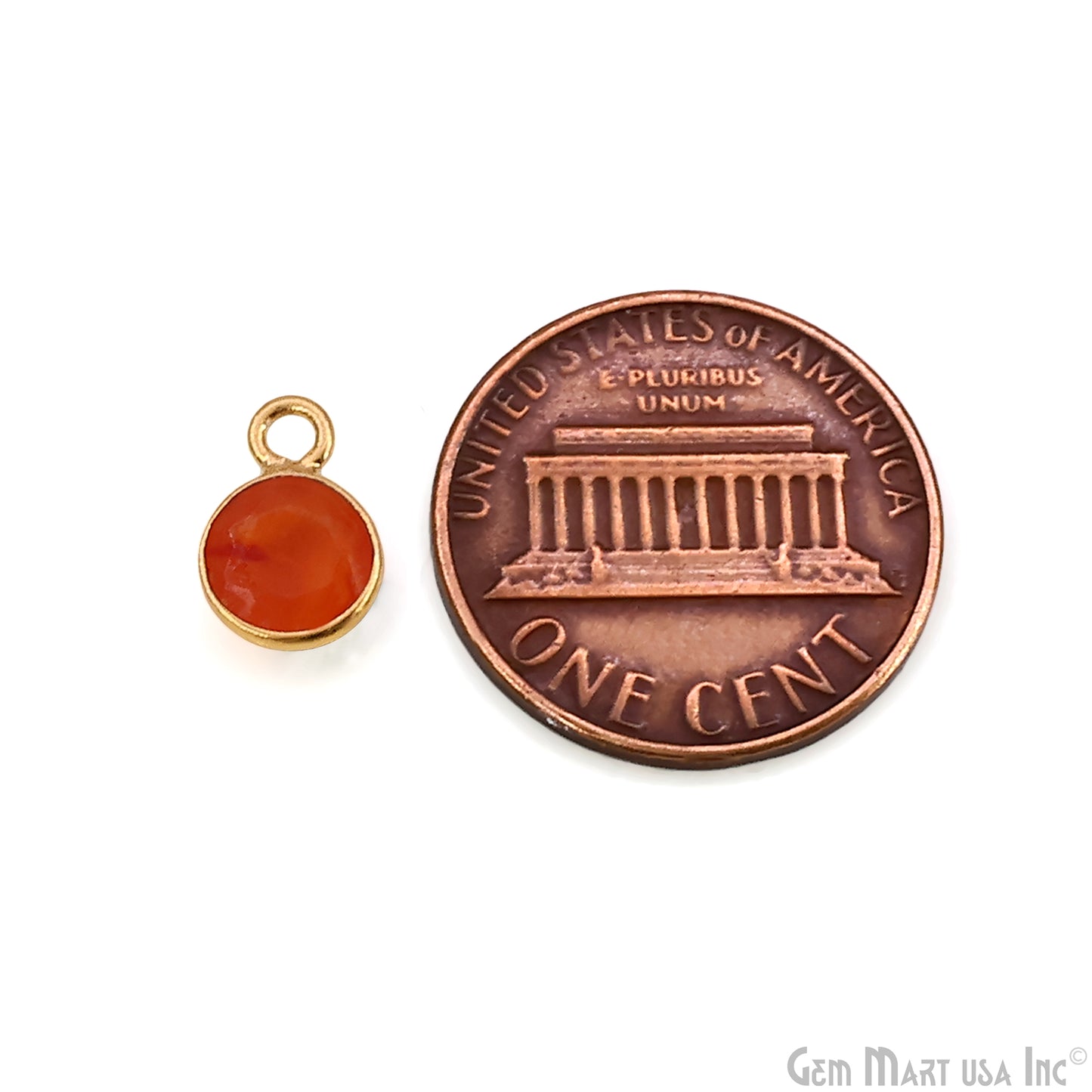 Round 6mm Brilliant Cut Gold Plated Bezel Single Bail Gemstone Connector