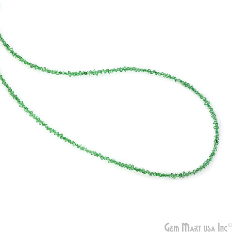 Green Herkimer Diamond Crystal 2-3mm Free Form Uncut Beads 16" Strand