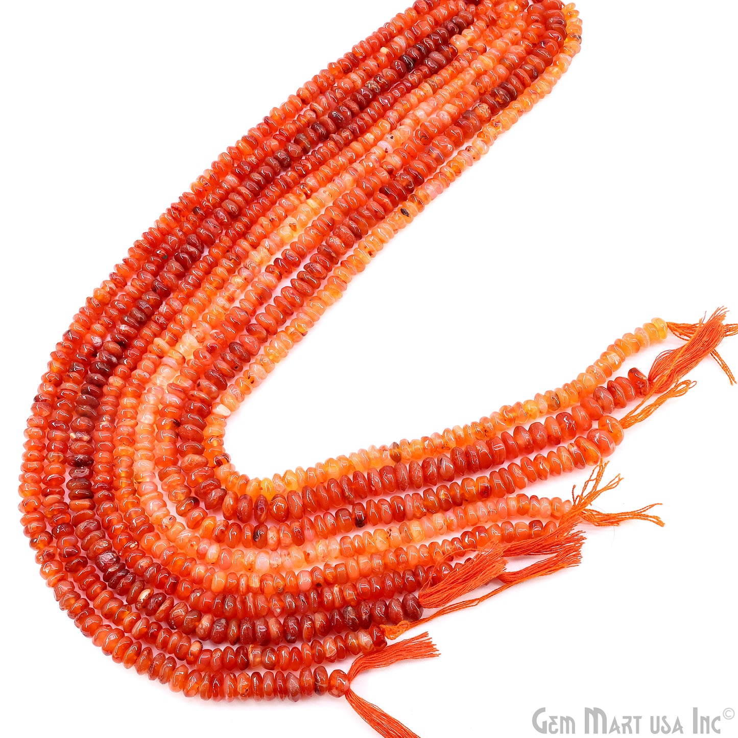 Carnelian Smooth Round Drilled Beads 4-6mm Waist Beads, Rondelle Bead Strand 13 Inch