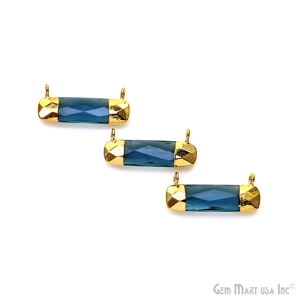 Iolite Rectangle 28x12mm Gold...