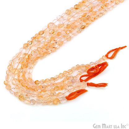 Golden Rutile Tumble Beads Free Form Drilled Beads 8X5mm Waist Beads, Rondelle Bead Strand 13 Inch