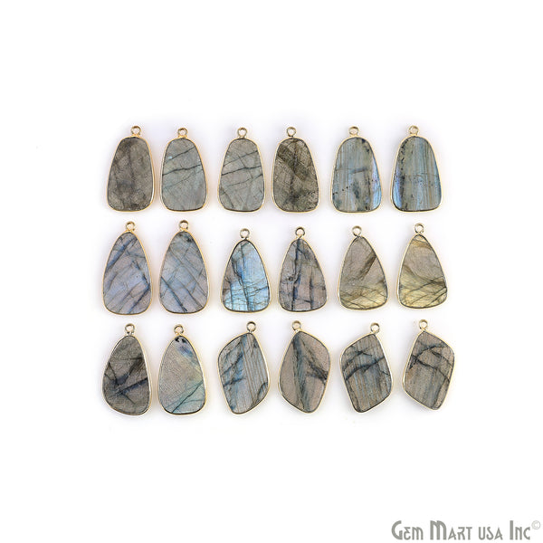 Labradorite Triangle Gold Plated...