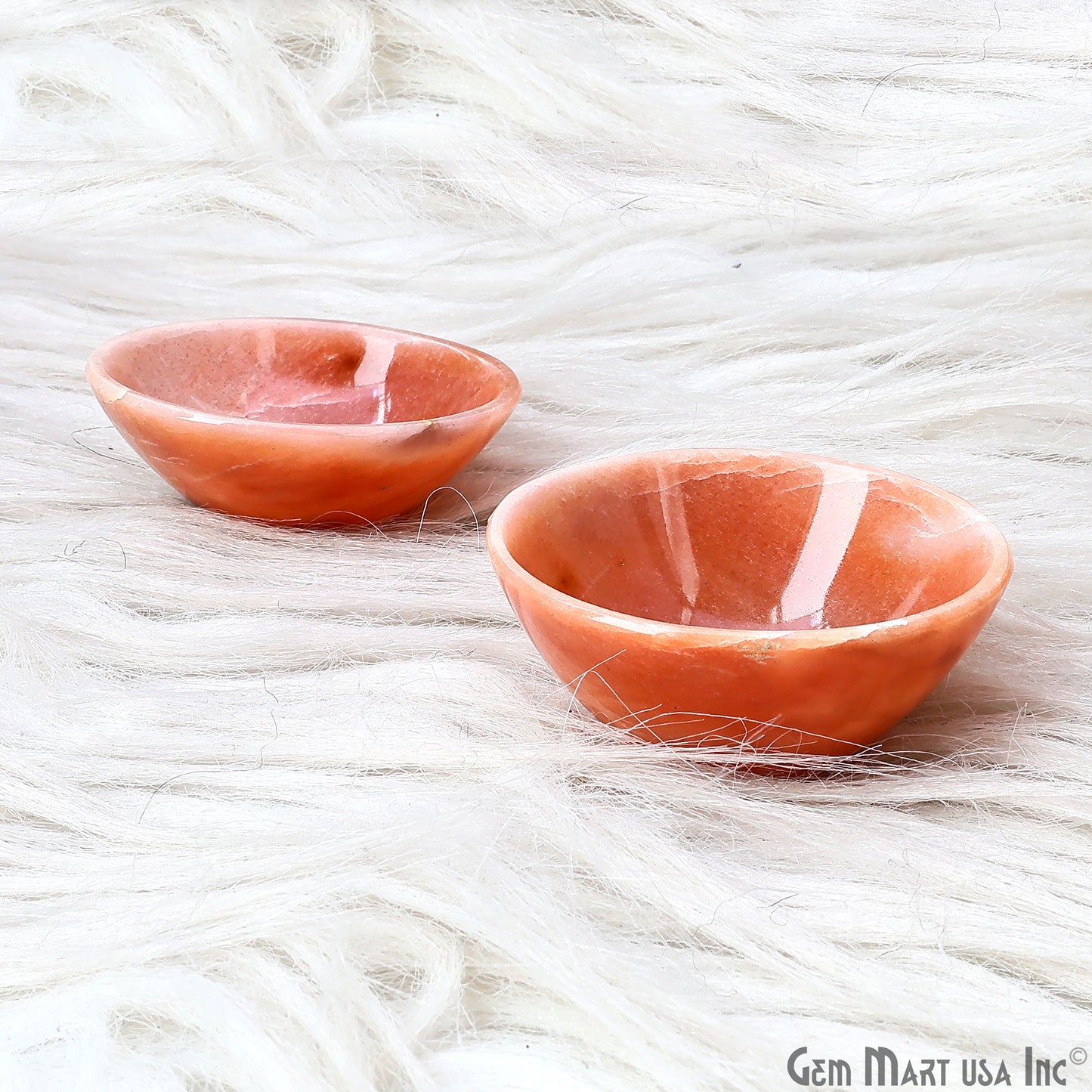 Natural Orange Aventurine Mini Carved Gemstone Bowl Cup 2 inch