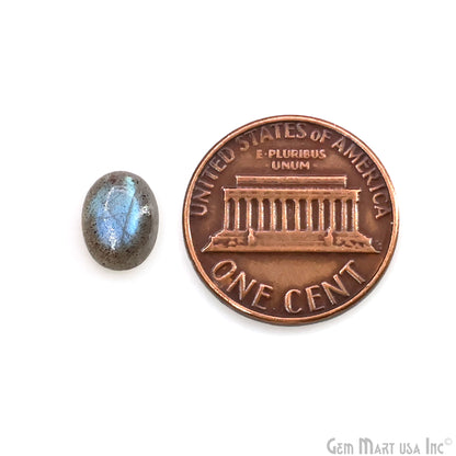 Labradorite Wholesale Gemstones, 100% Natural Semi-Precious Gems, Blue Flash Cabochon Loose Gems, 7x9mm, Oval, 4PC Lot