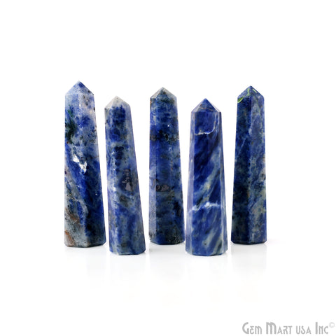 Sodalite Gemstone Jumbo Tower Crystal Tower Obelisk Healing Meditation Gemstones 2-3 Inch