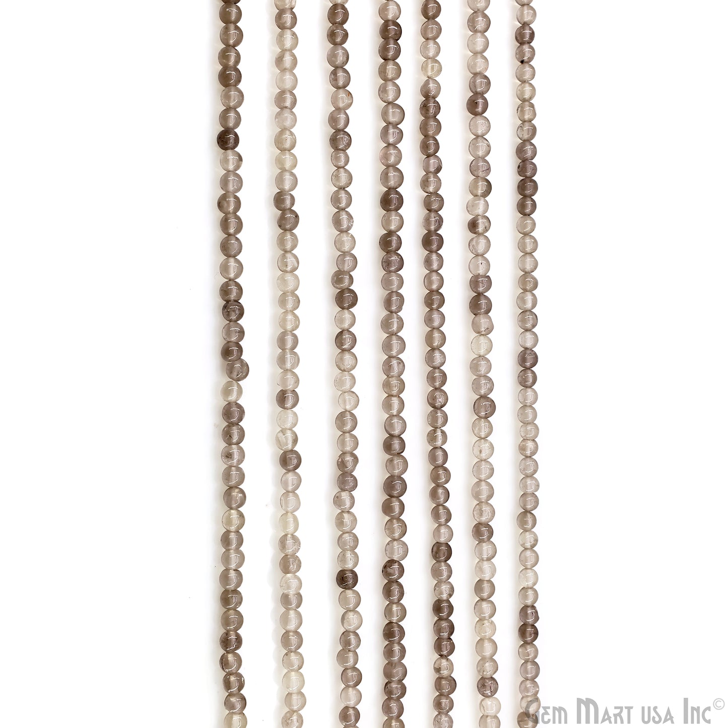 Smoky Topaz Smooth Round Drilled Beads 3-5mm Waist Beads, Rondelle Bead Strand 13 Inch