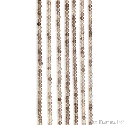 Smoky Topaz Smooth Round Drilled Beads 3-5mm Waist Beads, Rondelle Bead Strand 13 Inch