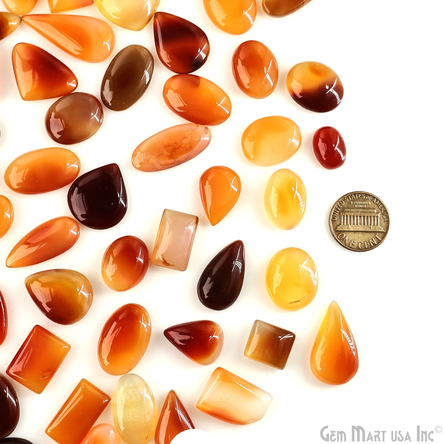 Carnelian Mix Shape Cabochon, Loose Red-Yellow Healing Gemstone, July Birthstone, 1-1.5 inch