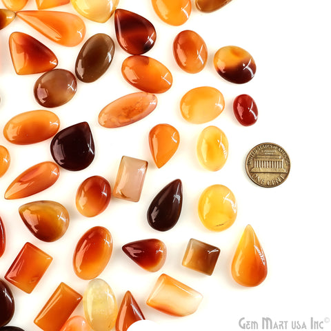 Carnelian Mix Shape Cabochon, Loose Red-Yellow Healing Gemstone, July Birthstone, 1-1.5 inch