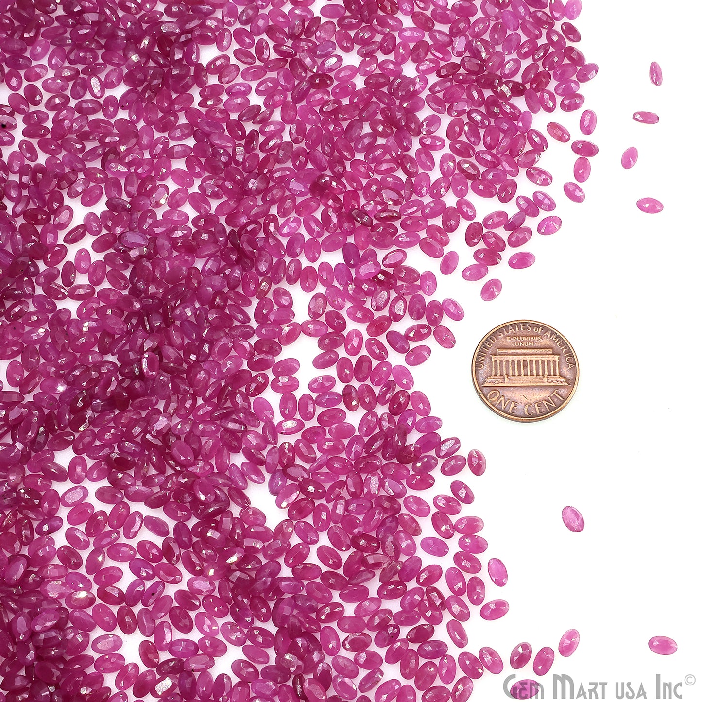 Ruby Wholesale Gemstones, 100% Natural Precious Gems, Pink Faceted Loose Gems, 5x3mm, Oval, 5 Carats