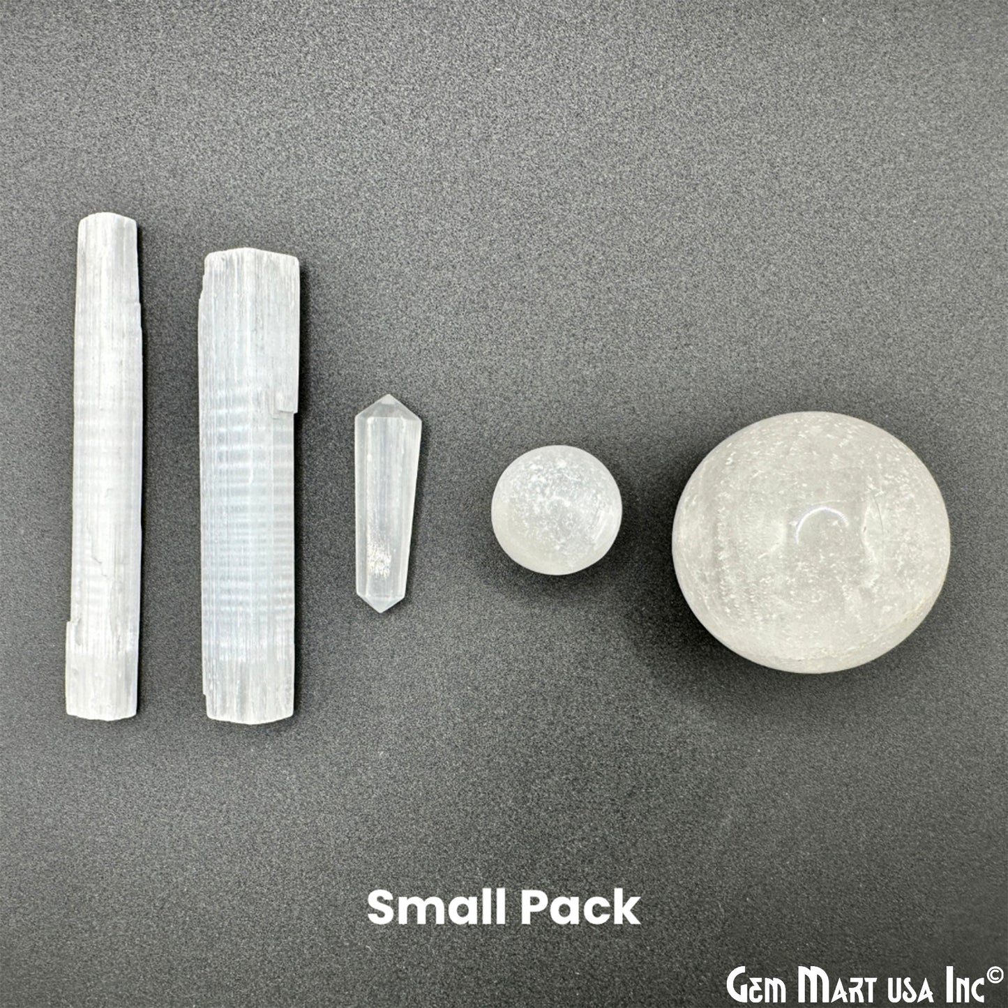 Selenite Crystals Pack, Bulk Selenite Wand and Sphere, 100% Natural Gemstones, Wholesale Resale Supply, Gift Set, 5pcs+, GemMartUSA