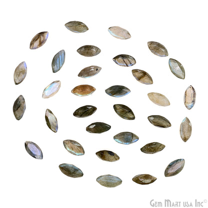 Labradorite Wholesale Gemstones, 100% Natural Semi-Precious Gems, Blue Flash Faceted Loose Gems, 6x12mm, Marquise, 4PC Lot
