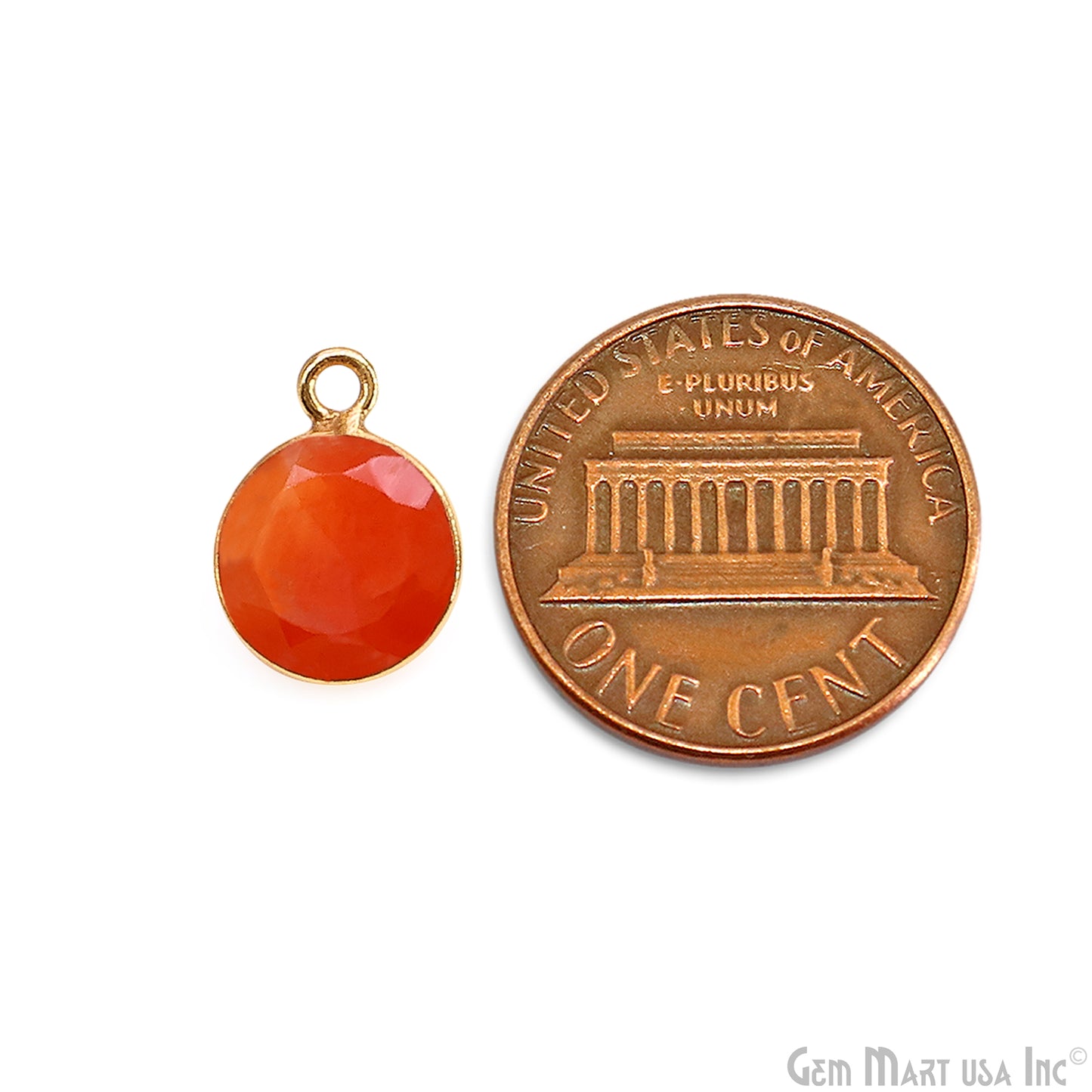 Round 9mm Brilliant Cut Gold Plated Bezel Single Bail Gemstone Connector