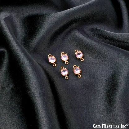 Morganite Prong Setting Gold Plated Flashy Gemstone Double Bail Connector