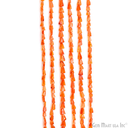 Carnelian Smooth Triangle Drilled Beads 4-7mm Waist Beads, Rondelle Bead Strand 14 Inch