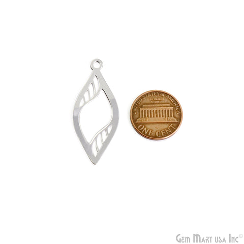 Marquise Charm Laser Finding Silver Plated Charm For Bracelets & Pendants