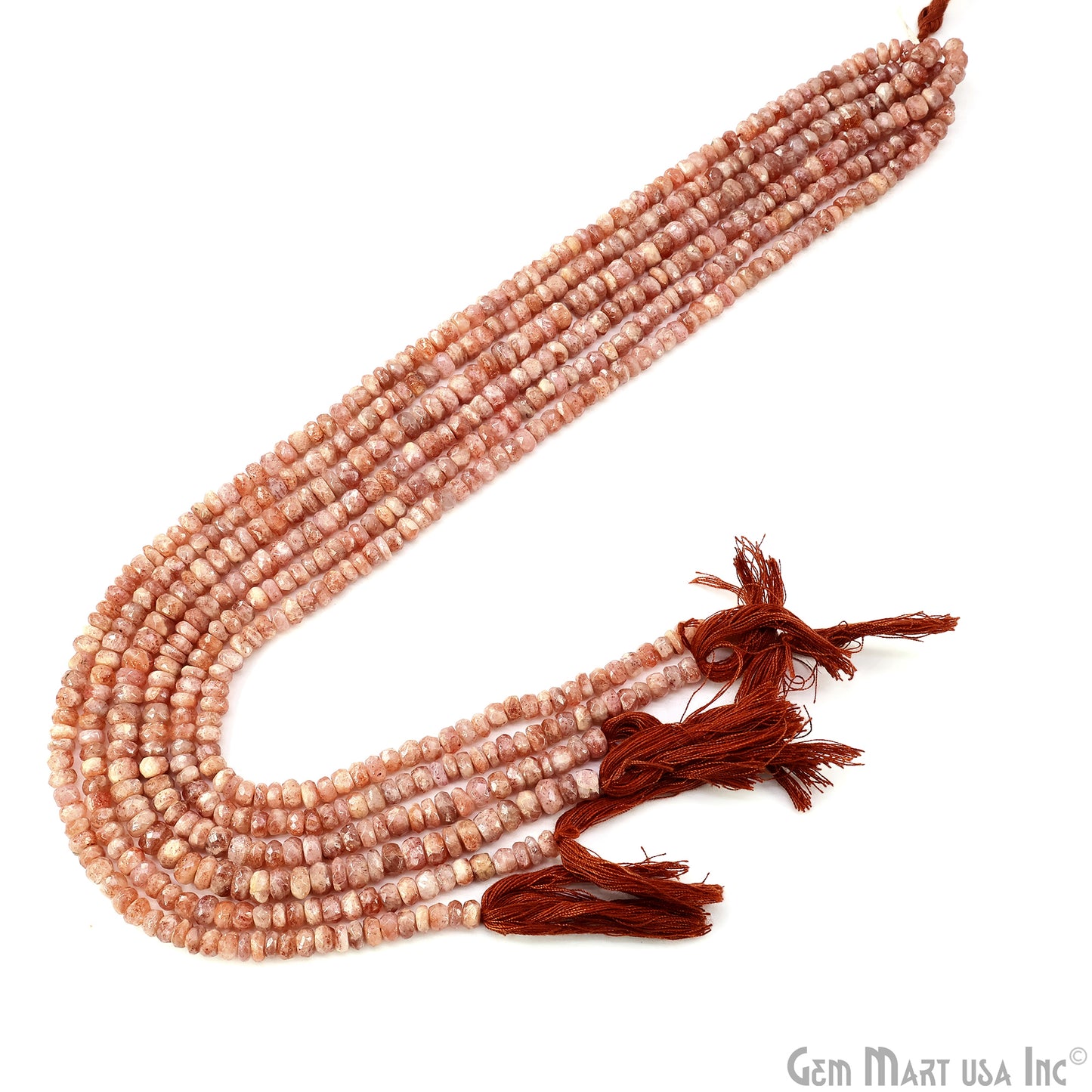 Strawberry Quartz Faceted Round Drilled Beads 4-6mm Waist Beads, Rondelle Bead Strand 13 Inch