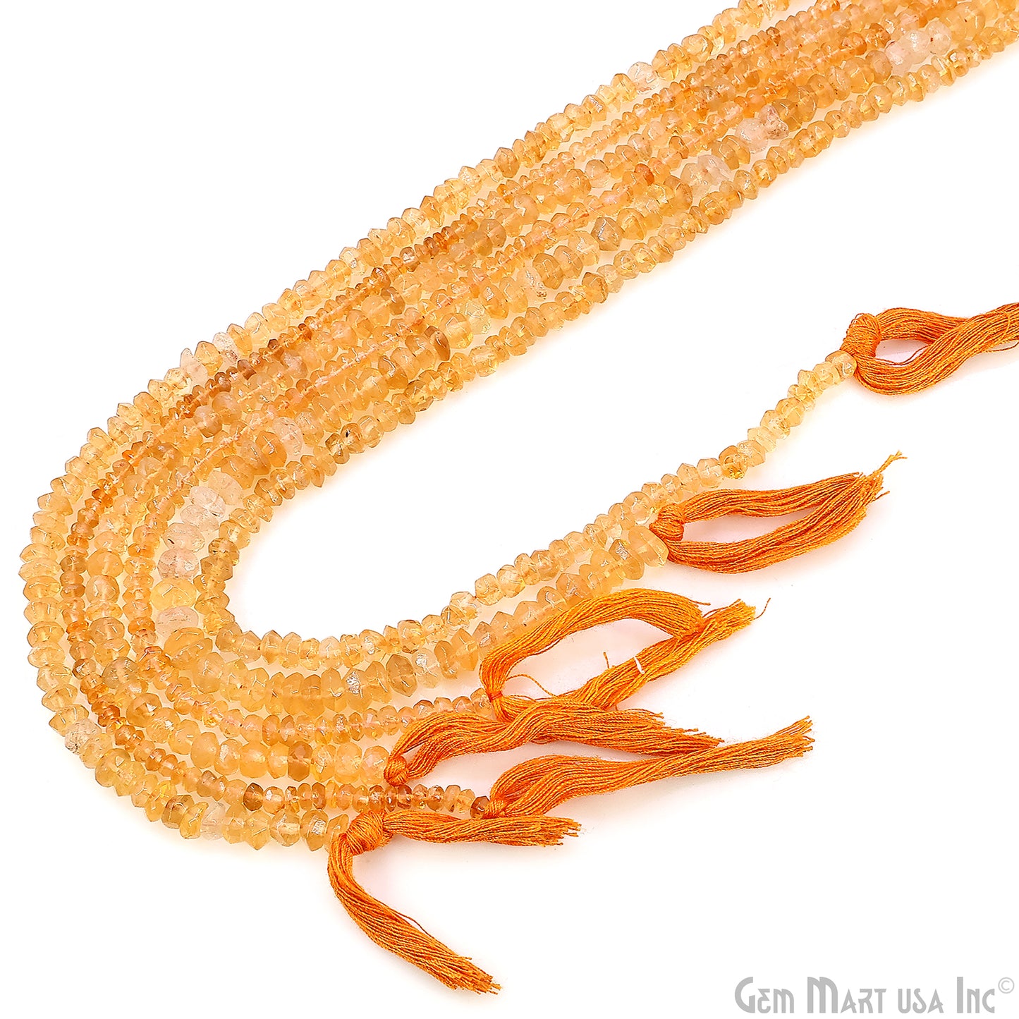 Citrine Faceted Round Drilled Beads 2-4mm Waist Beads, Rondelle Bead Strand 13 Inch