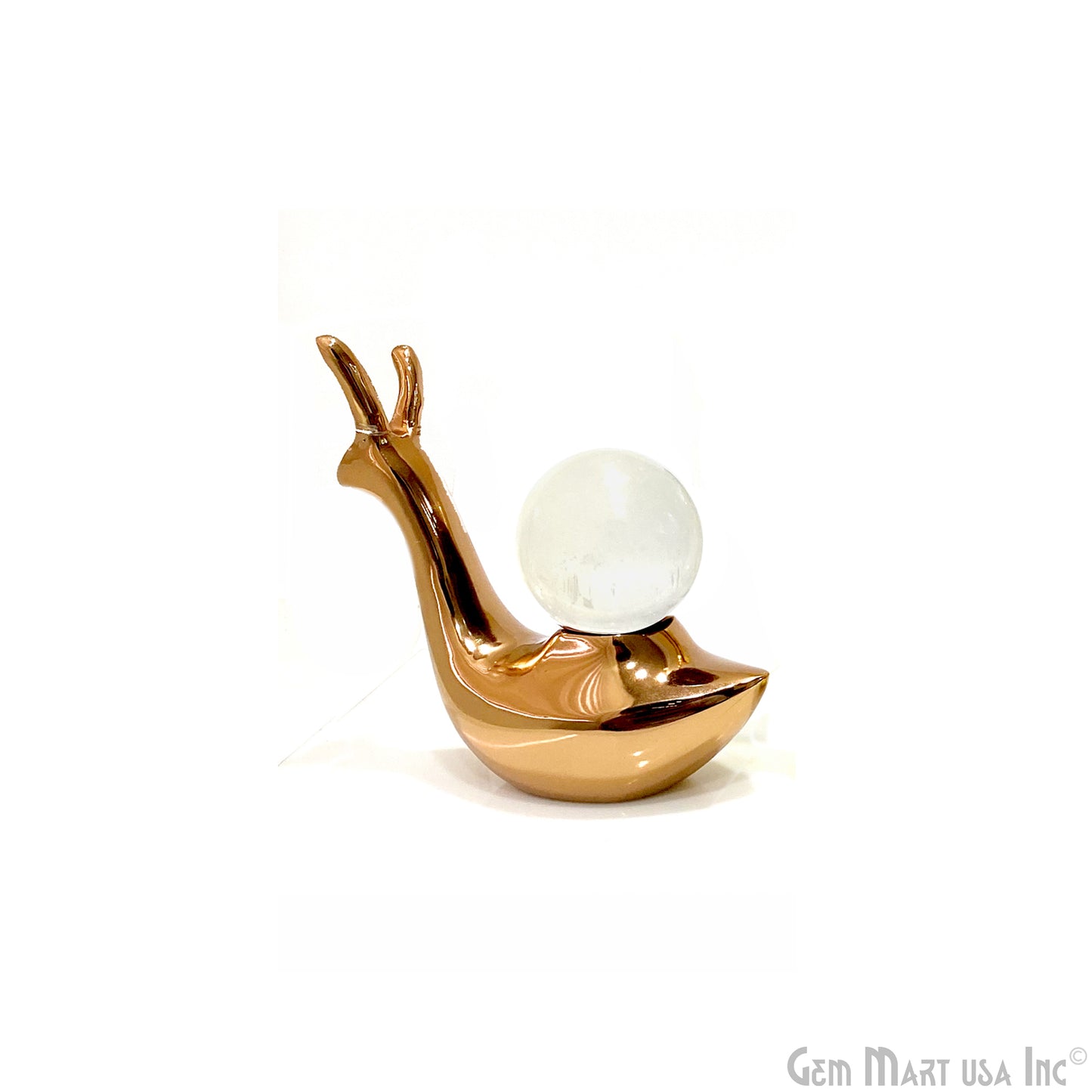 Aluminum Snail With Crystal Ball Figurine Showpiece