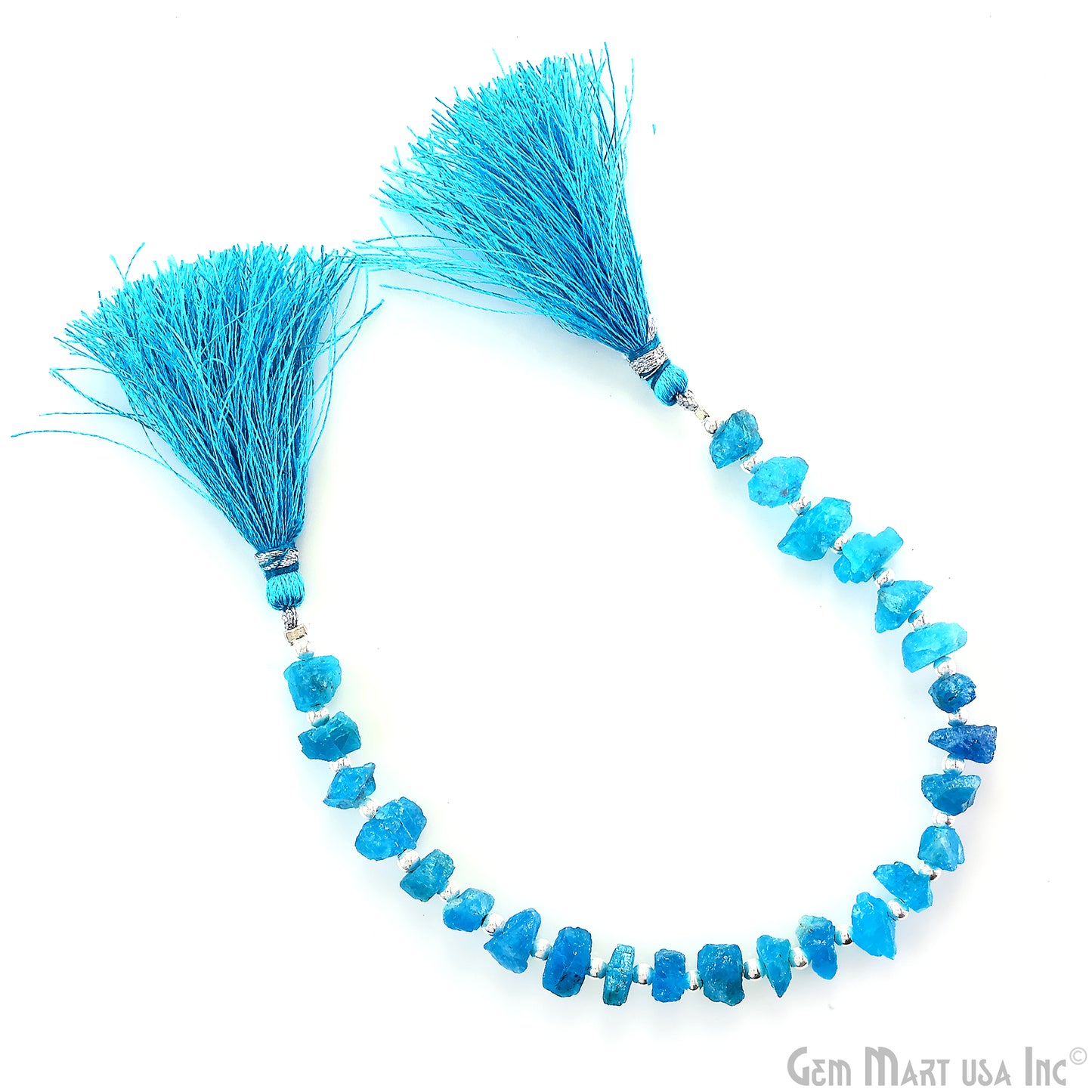 Neon Apatite Rough Beads, 9 Inch Gemstone Strands, Drilled Strung Briolette Beads, Free Form, 8x6mm