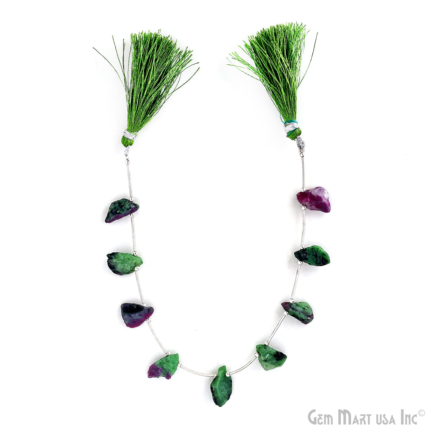 Ruby Zoisite Rough Beads, 9.5 Inch Gemstone Strands, Drilled Strung Briolette Beads, Free Form, 12x20mm