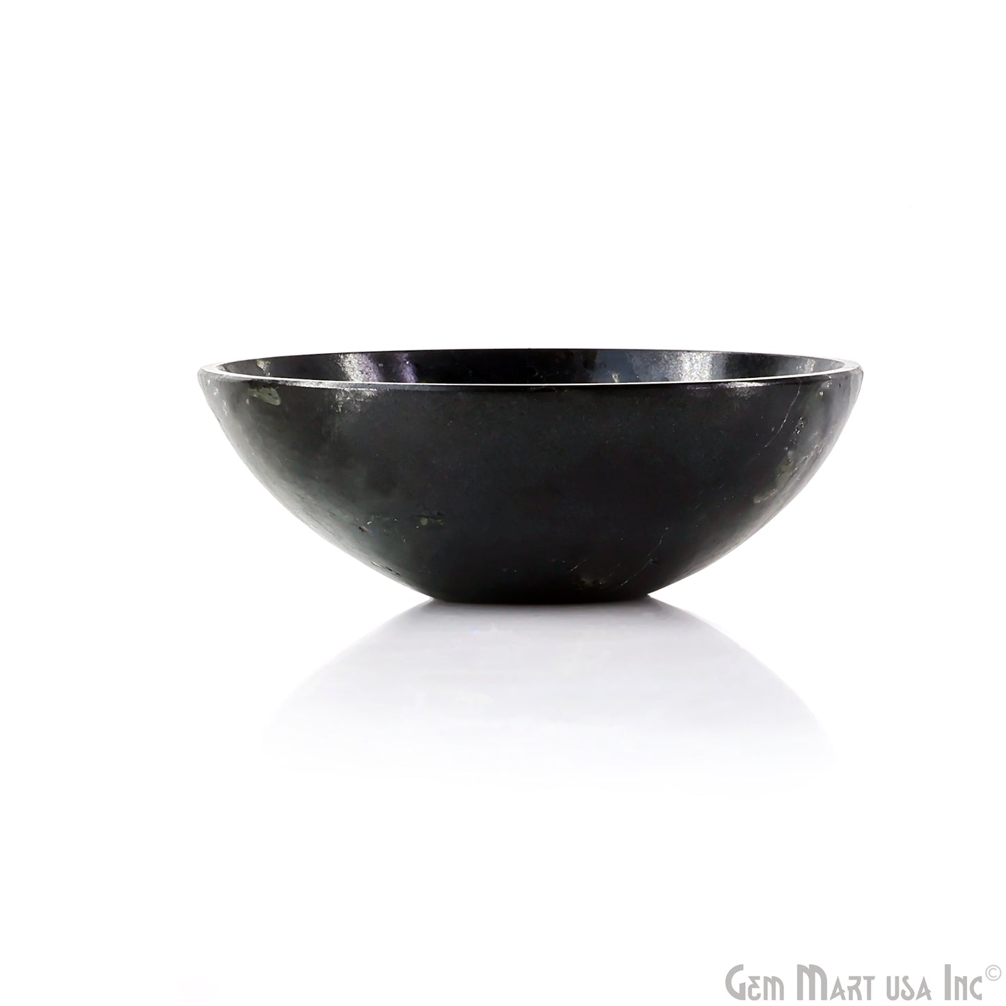 Natural Black Tourmaline Mini Carved Gemstone Bowl Cup 2 inch