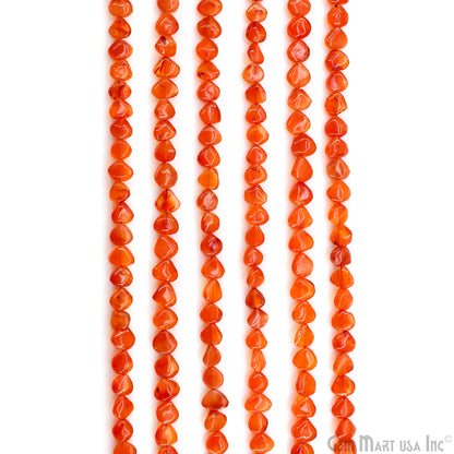 Carnelian Smooth Heart Drilled Beads 5-7mm Waist Beads, Rondelle Bead Strand 13 Inch